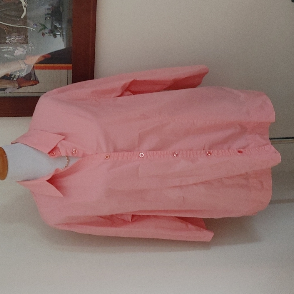 Avenue pink button down shirt